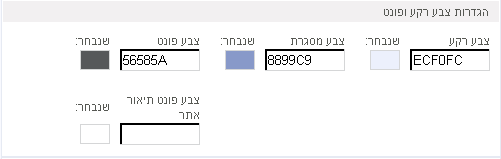 עיצוב אתרים - הגדרות צבע פונט